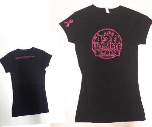 Cancer Awareness 420 Ultimate Tours logo, Ladies T-Shirt