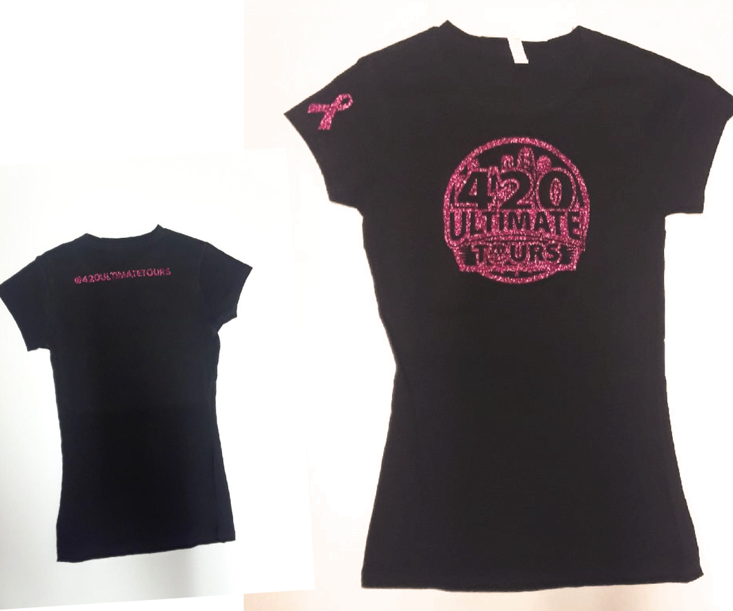 Cancer Awareness 420 Ultimate Tours logo, Ladies T-Shirt